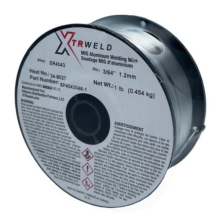 XTRWELD ER4043 3/64 x 1Lb. Spool  AWS A5.10, MIG GMAW SP4043046-1